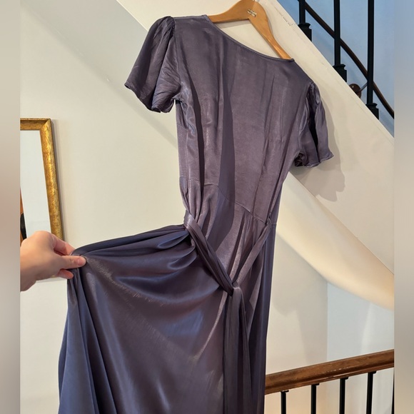 BHLDN Ghost London Phoebe Dress - Blue/Purple/Grey Silky Gown - Size S/M - Picture 7 of 13